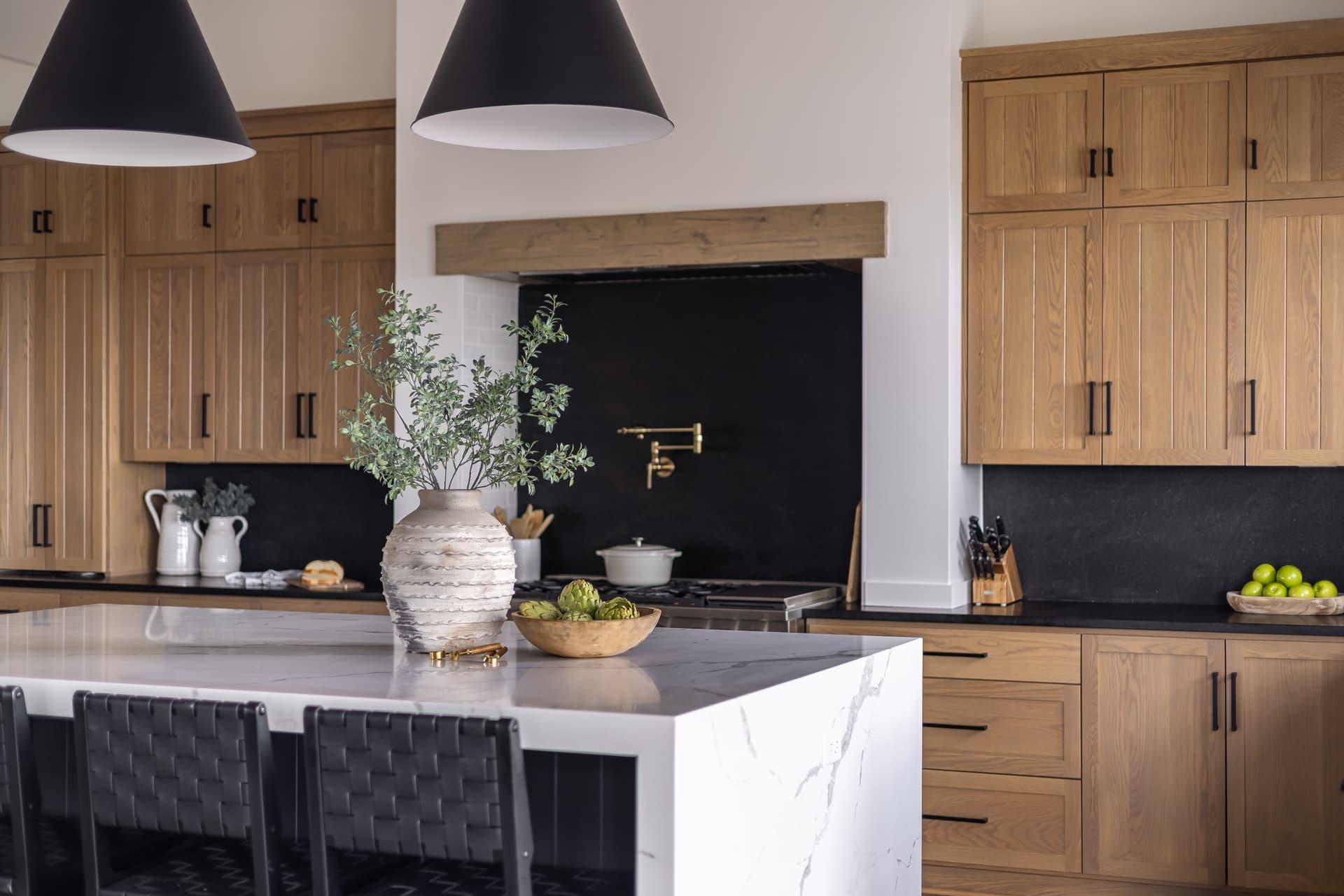 Completed Calgary home renovation by Can Do More with coordinated kitchen living area and interior finishes