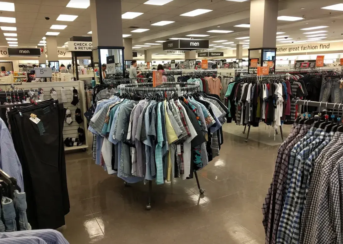 Winners retail store interior fit-up with display fixtures and clothing racks on Stephen Avenue in Calgary