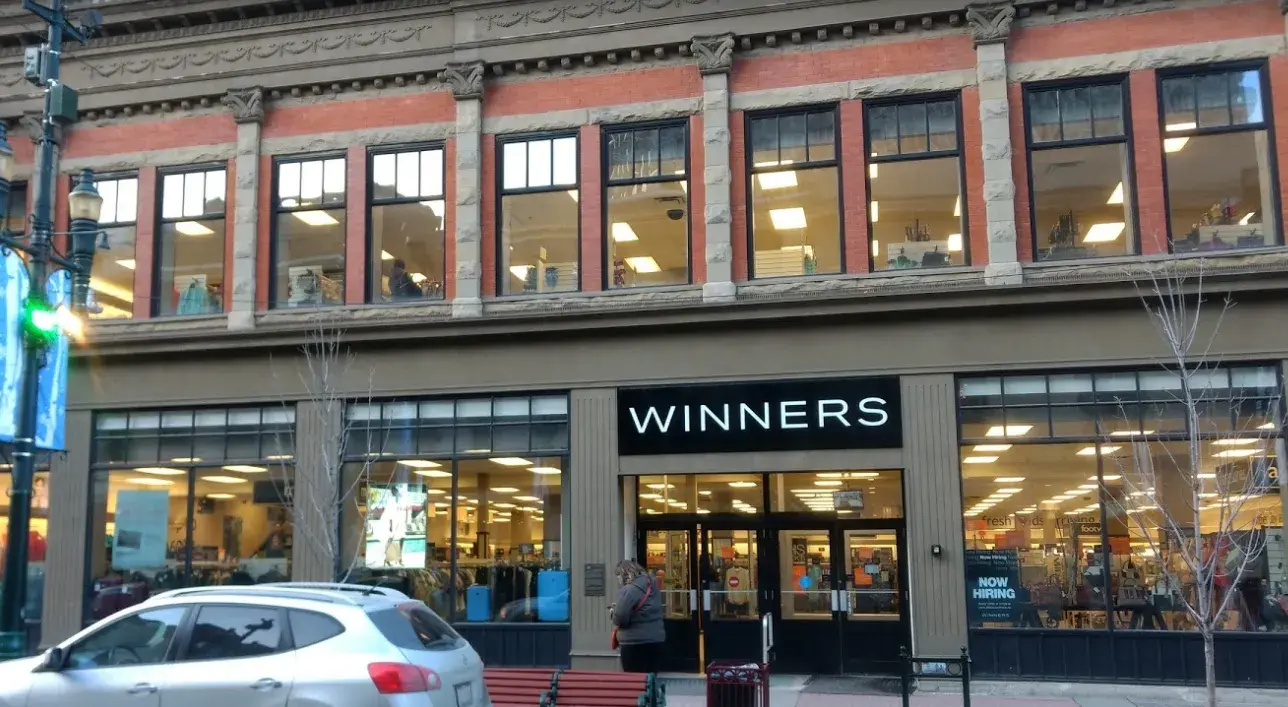 Winners retail storefront renovation in a historic building on Stephen Avenue in downtown Calgary by Can Do More