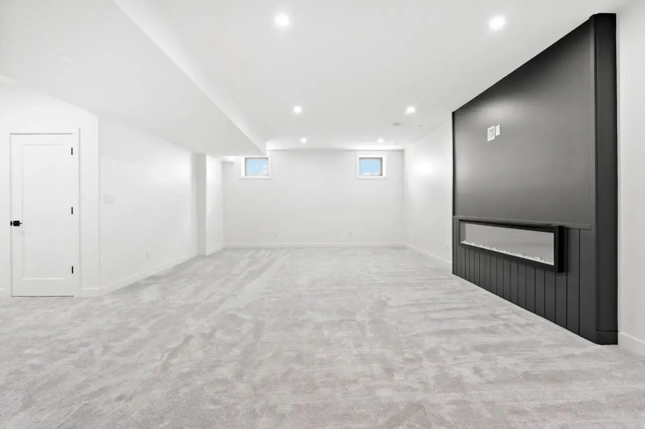 Basement family room with comfortable living space