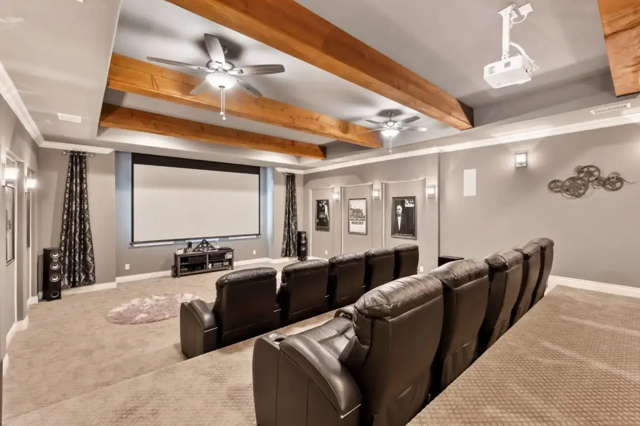 Professional basement finishing with custom features