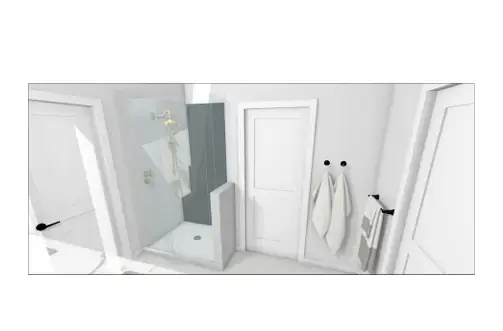 Fordyce ensuite 3D rendering with walk-in shower