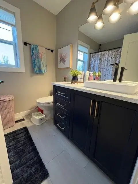 Santos bathroom after renovation with modern fixtures and finishes