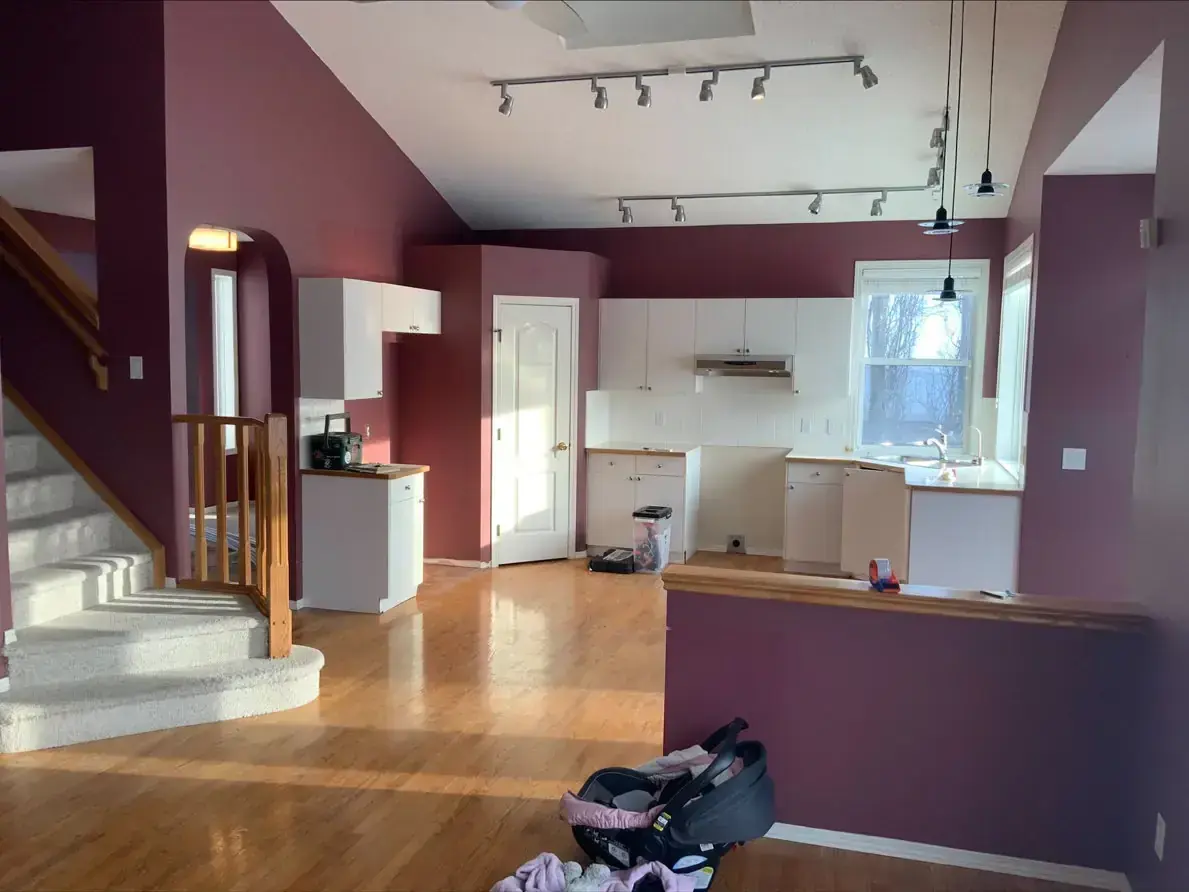 Santos kitchen before renovation with dated finishes